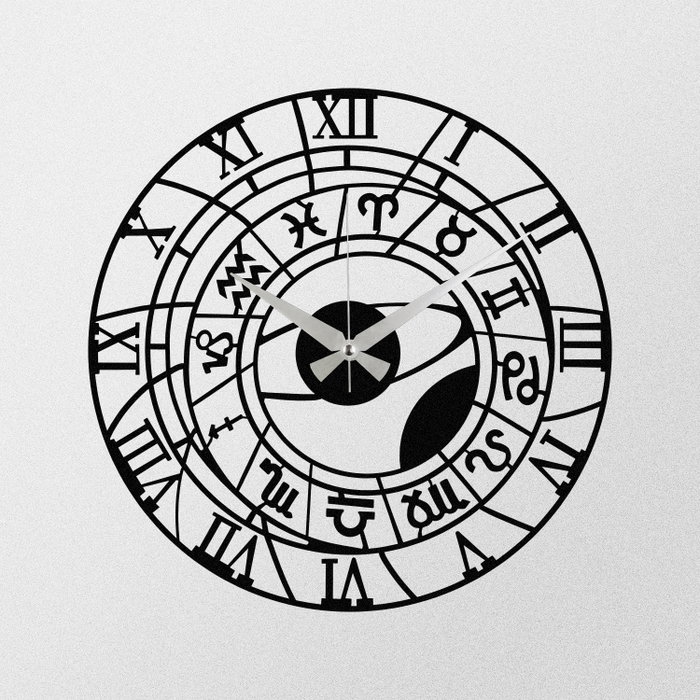Wallity Enzoclock - S025 Reloj de pared decorativo de metal negro Wallity Enzoclock - S025 Reloj de pared decorativo de metal negro
